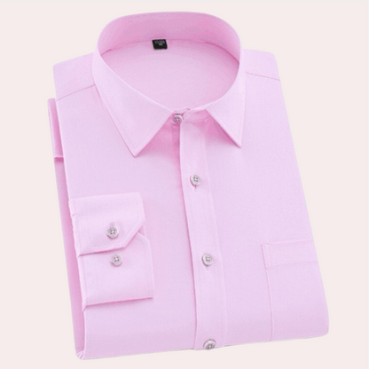 Men's Wrinkle-Free Dress Shirt with Chest Pocket