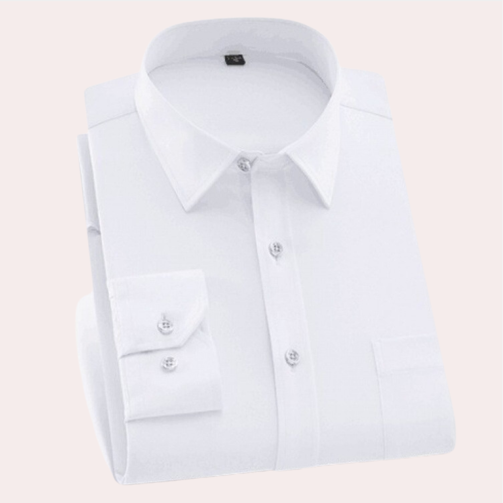 Men's Wrinkle-Free Dress Shirt with Chest Pocket