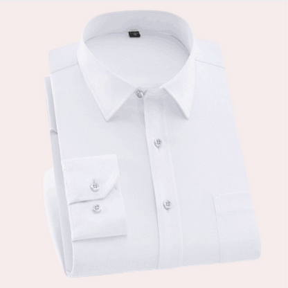 Men's Wrinkle-Free Dress Shirt with Chest Pocket
