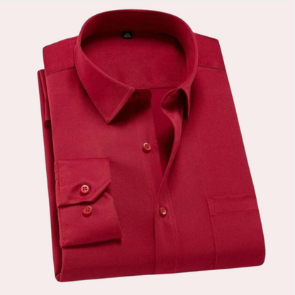 Men's Wrinkle-Free Dress Shirt with Chest Pocket
