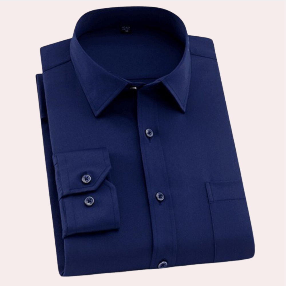 Men's Wrinkle-Free Dress Shirt with Chest Pocket