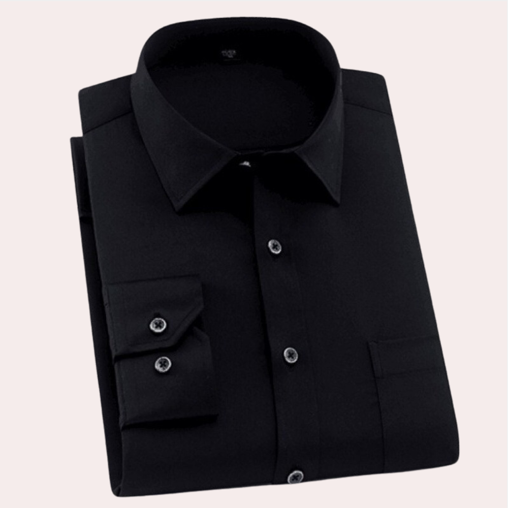Men's Wrinkle-Free Dress Shirt with Chest Pocket