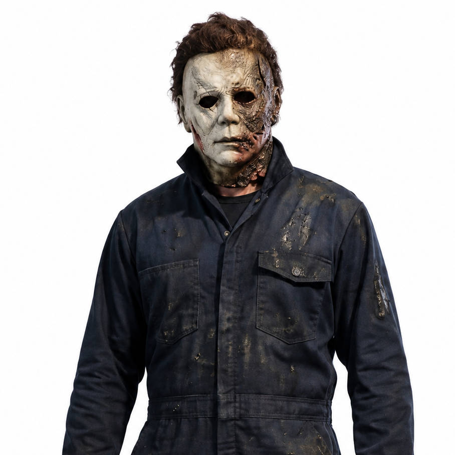 Unisex Full Head Realistic Killer Mask with Attached Hair and Neck Coverage
