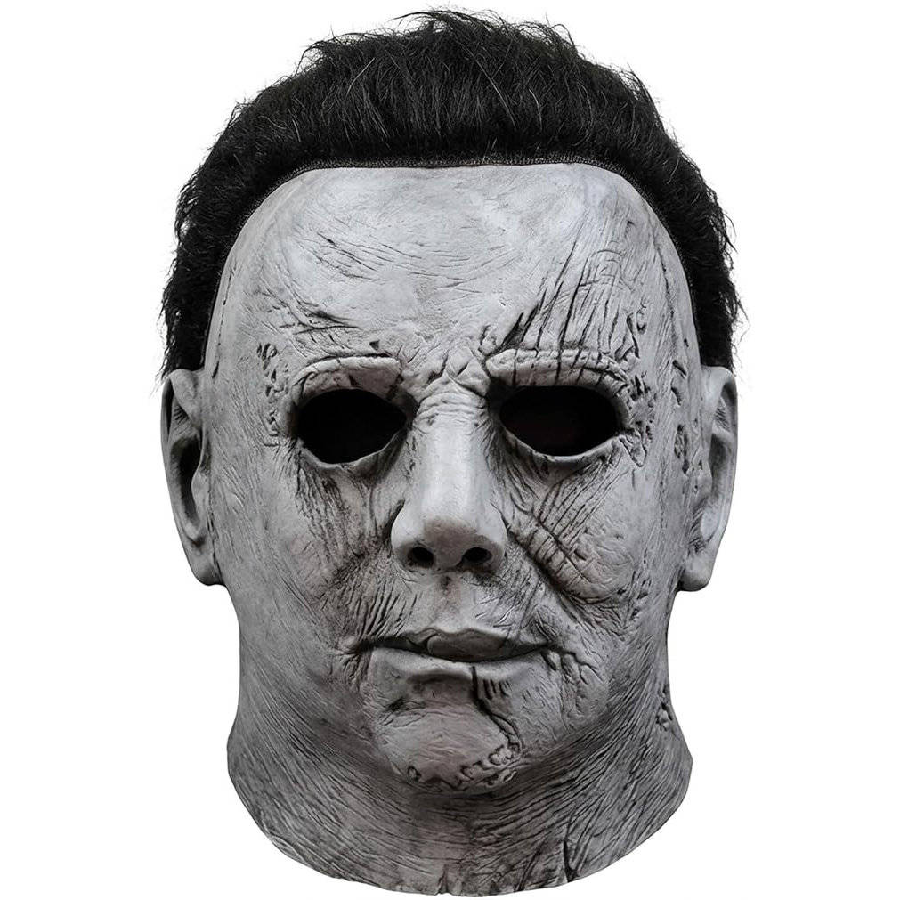 Unisex Full Head Realistic Killer Mask with Attached Hair and Neck Coverage