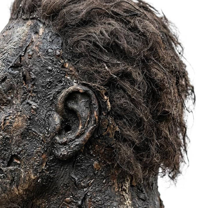 Unisex Full Head Realistic Killer Mask with Attached Hair and Neck Coverage