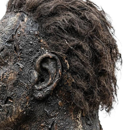 Unisex Full Head Realistic Killer Mask with Attached Hair and Neck Coverage