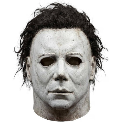 Unisex Full Head Realistic Killer Mask with Attached Hair and Neck Coverage