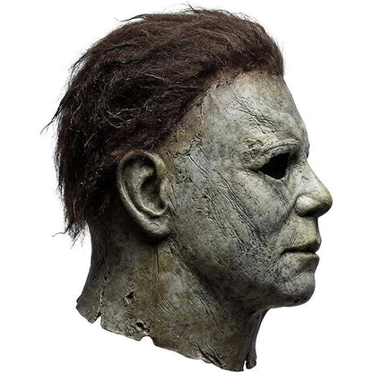 Unisex Full Head Realistic Killer Mask with Attached Hair and Neck Coverage