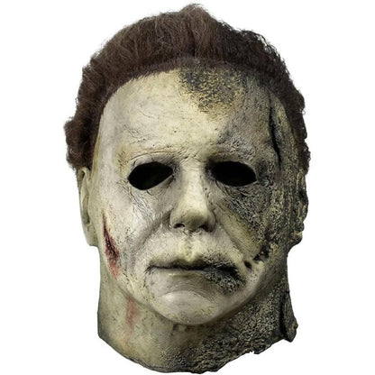 Unisex Full Head Realistic Killer Mask with Attached Hair and Neck Coverage