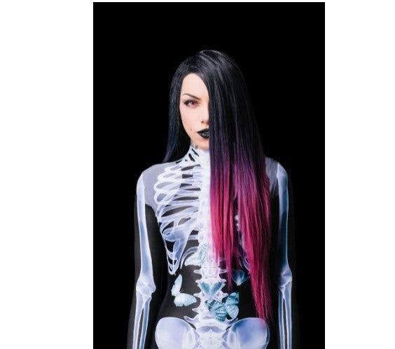 Unisex Skeleton Halloween Jumpsuit Long Sleeve with Zip and High Neck